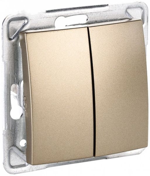 Вимикач двоклавішний Ospel Impresja без підсвітки 16 А 250В IP20 золотий