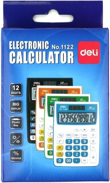 Калькулятор 1122Е професійний 120x86x30 мм Deli