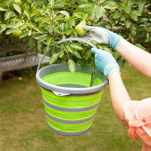 Відро без кришки Spear&Jackson зелене силіконове складане BUCKETG 10 л 