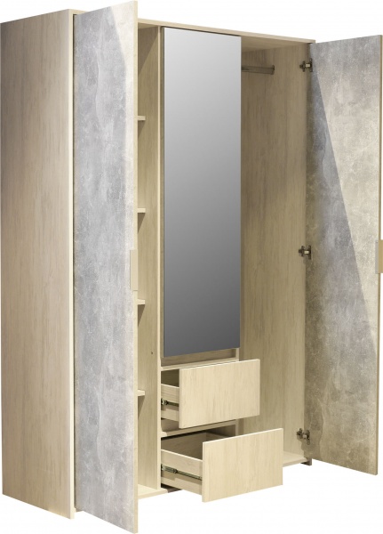 Шкаф Фонте ФН-Шк-3-2 артвуд светлый/ателье светлое 