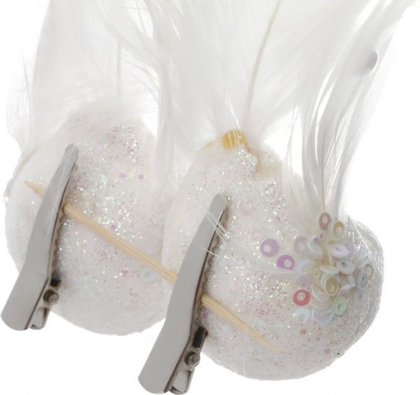 Новорічна декорація Пташки білі 14 см