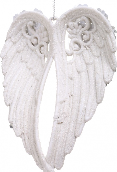 Декоративна підвіска Крила 11 см білий LD21084
