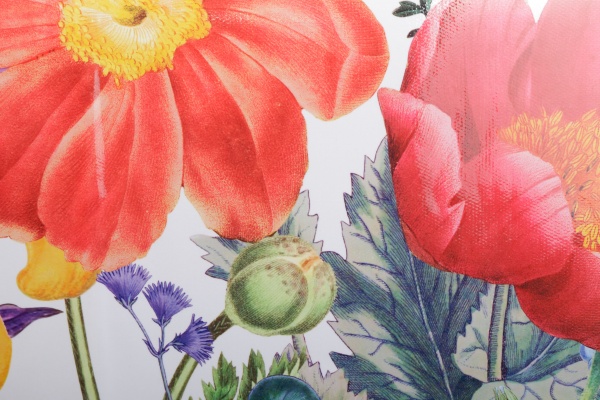 Скатерть Маки 137x180 см белый с рисунком Даріана 