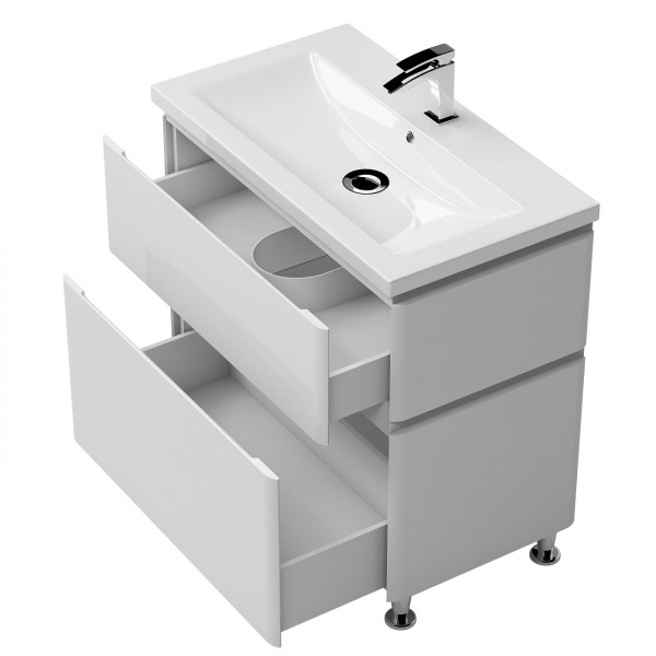 Тумба на ніжках Aquarius Modena білий з умивальником Комо 70