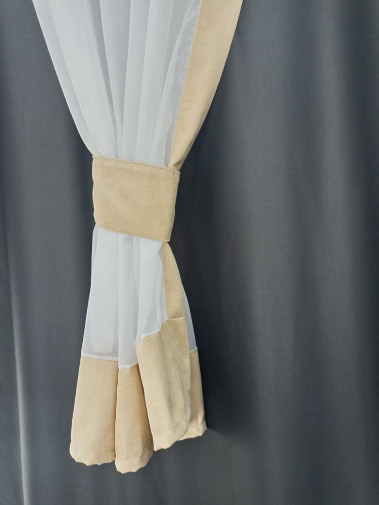 Комплект занавесок Diana с подхватами бежевый 300х170 см Velvet House