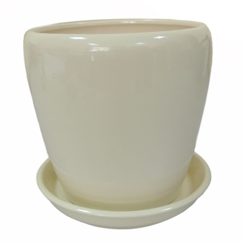 Горщик керамічний Оріана-Запоріжкераміка Грація №2 глянець круглий 4,5л бежевий 