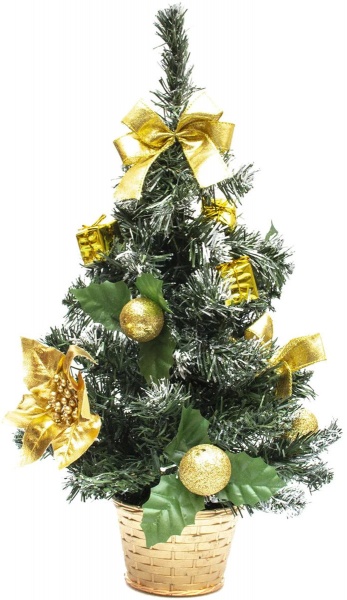 Искусственная елкас декором 50 см, 930029 золотой 