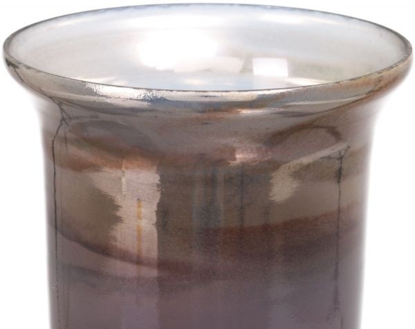 Ваза стеклянная античный никель 14х39 см PANACHE