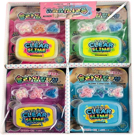 Пластичная масса слайм с фимо-добавками 3 шт./уп.