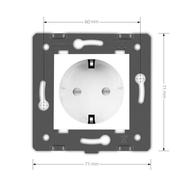 Механизм розетки с заземлением Livolo C7 IP20 белый VL-C7-C1EU-11
