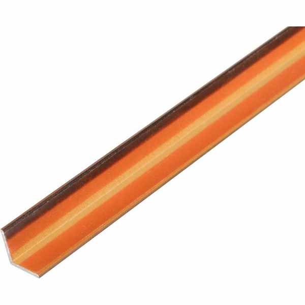 Уголок алюминиевый АЛЮПРО 15x15x1,5 мм 2500 мм с клейкой лентой орех светлый