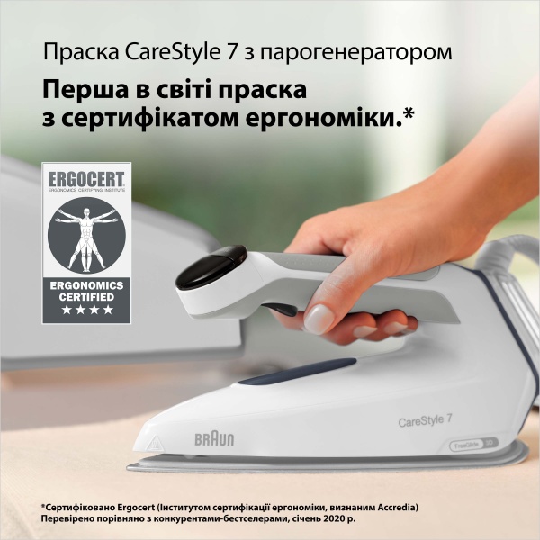 Утюг с парогенератором Braun CareStyle 7 IS7262GY 
