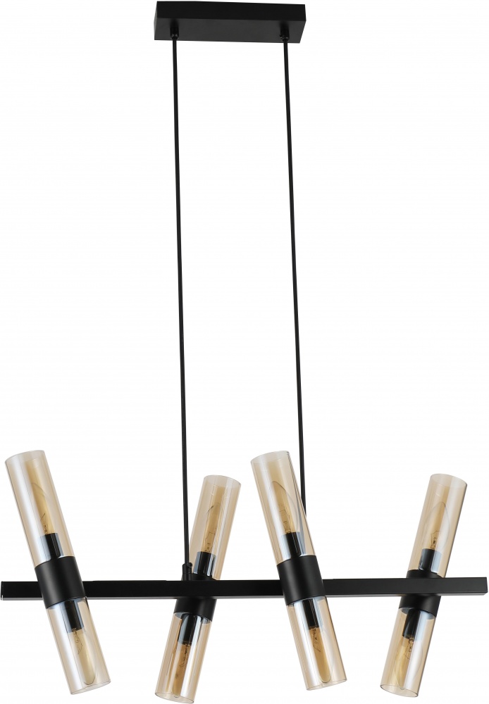 Люстра подвесная Sensio Borealis 8x40 Вт E14 черный/амбер ALG-74783/8L