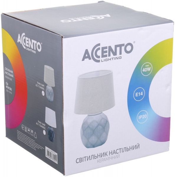 Настільна лампа Accento lighting 1x40 Вт E14 сірий/бежевий ALT-T-D4484G 
