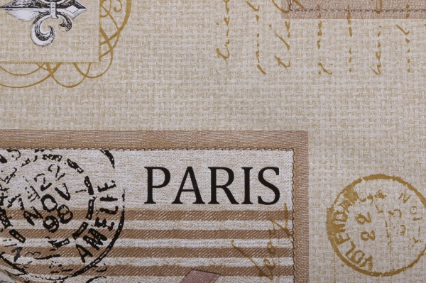 Скатерть Скатертина UP PARIS кругла d 140, 100% ПВХ d140 бежевый с рисунком UP! (Underprice) 
