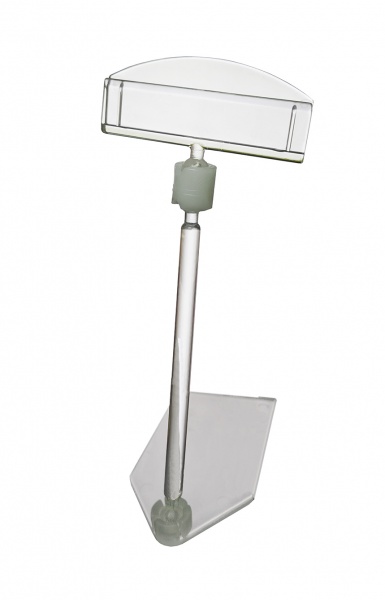 Цінникотримач на прямокутній підставці 100 мм прозорий 5 шт. 