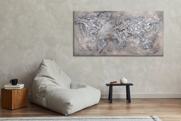 Картина Мировая карта 70x140 см YS-Art 