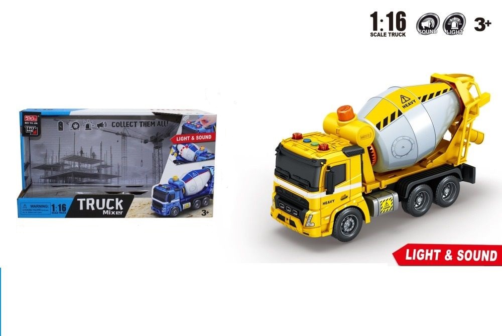 Іграшка SHANTOU YISHENG Автомобіль-бетоновоз інерційний зі світлом і звуком 1:16 A1110-2