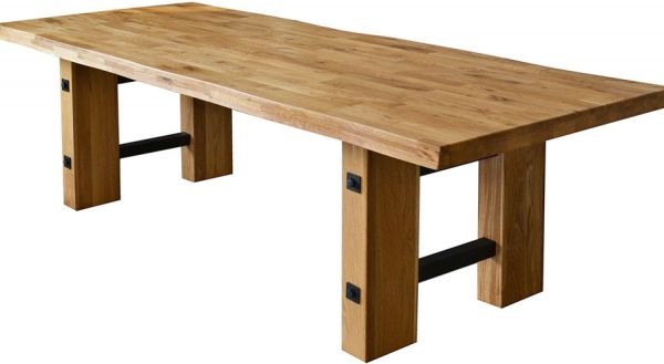Стіл обідній дубовий фігурний 2400x1000x750 мм 