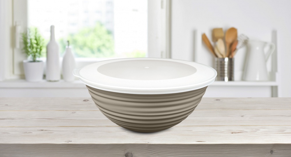 Миска с крышкой Eurogold Uranus, 3 л бежевый