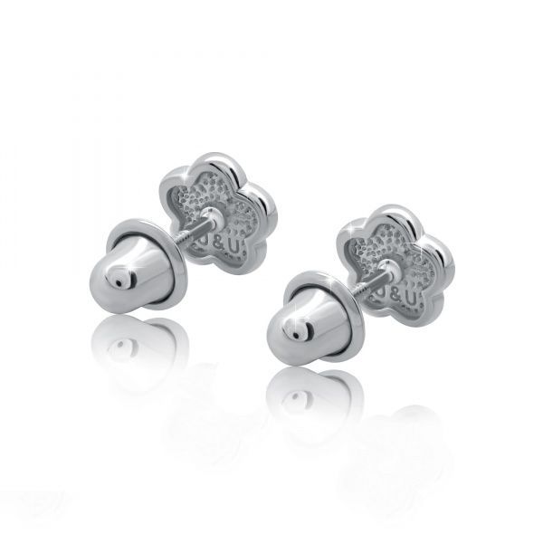 Серьги-пусеты UMa&UMi Цветочек розовый