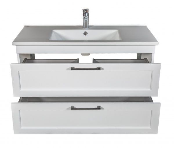 Тумба подвесная ScandiSPA Inari белый мат с умывальником Arte 100 см