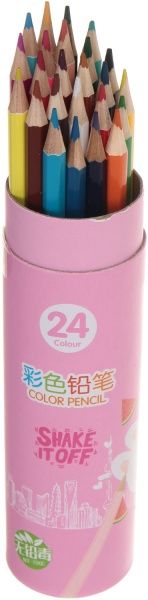 Набір олівців 24 кольори HJ-6124 рожевий
