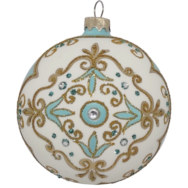 Куля новорічна 100 мм білий 10165