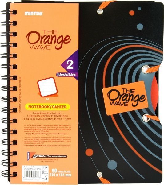 Блокнот Orange A5 90 листов черно-оранжевый с рисунком Mintra