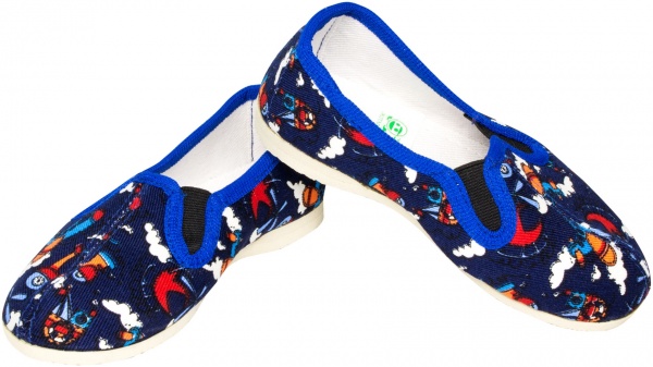 Тапочки для хлопчиків Экотапок Резинка сині з супінатором 1025 р.26