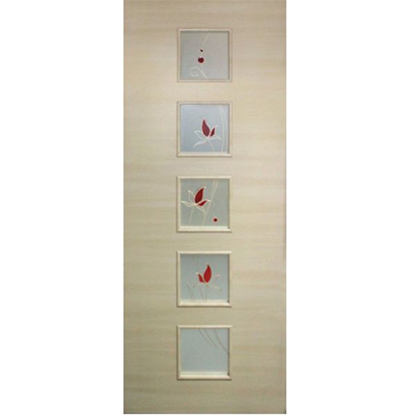 Дверь межкомнатная Альта 5 70 см дуб беленый стекло с рисунком