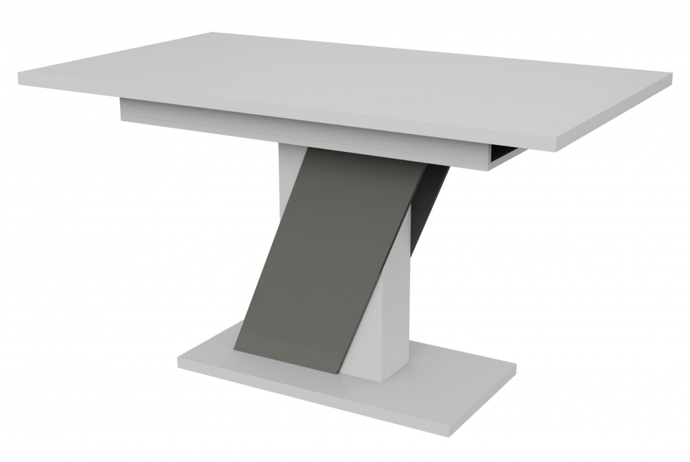 Стол обеденный Детройт 1380(1780)x780x750мм серый/белый матовый