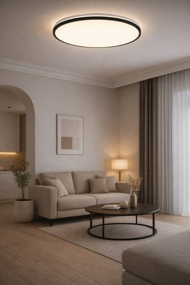 Светильник потолочный Sensio AGNIA с пультом 60 Вт белый с черным 3000-6500 К LED-SENS-AGNIA-60