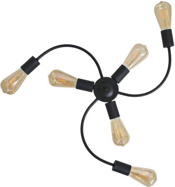 Люстра стельова Геотон Стельовик ГЕОТОН НПБ 02-6х60-922 Стеко 3+3 6x60 Вт E27 чорний 