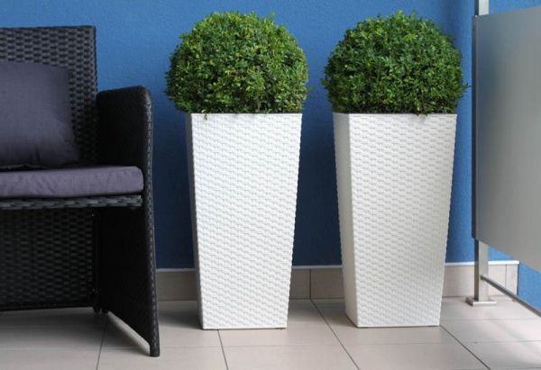 Горшок Lamela Финезия ротанг 300 квадратный кремовый 