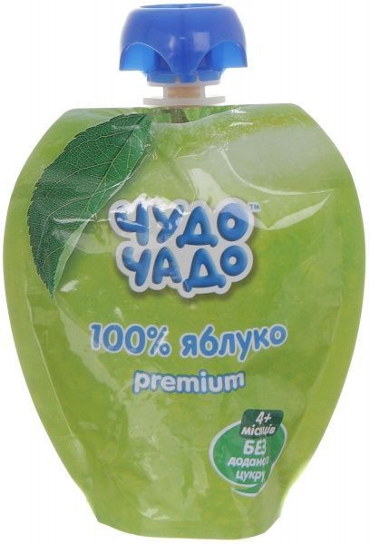 Пюре Чудо-Чадо з яблук без цукру пауч 90 г 