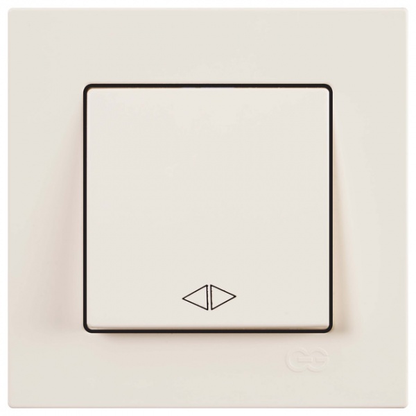 Выключатель реверсивный одноклавишный Gunsan Eqona без подсветки крем 01 40 12 00 100 135