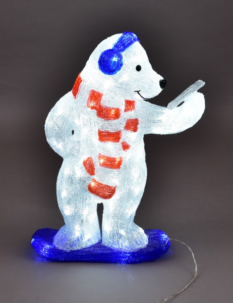 Фигурка с подсветкой Bright Source Ltd. Мишка с телефоном светодиодная (LED) 80 ламп 50 см 