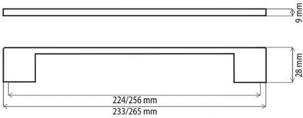 Меблева ручка D-705 G2 224 мм матовий хром DC 81772