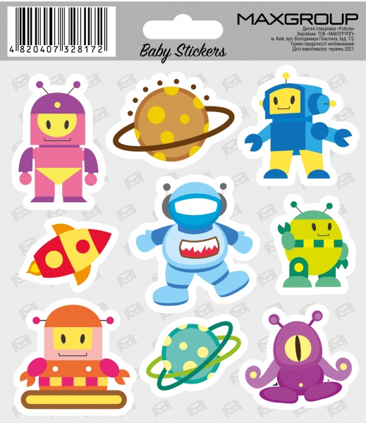 Набір наліпок MAXGROUP Роботи NM-109