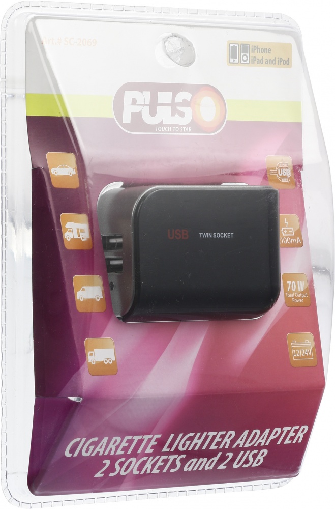 Разветвитель от гнезда прикуривателя PULSO SC-2069