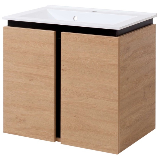 Тумба підвісна Сансервіс Black wood 80 з умивальником Еліт 80