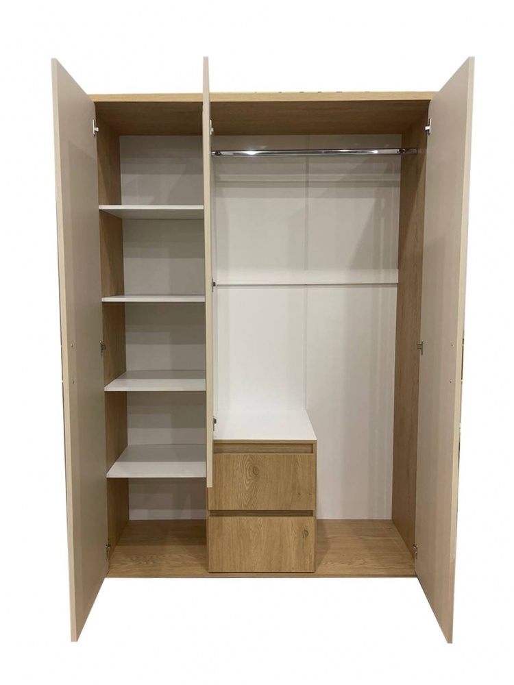 Шкаф для одежды Kartissa Макадамия 3д2ш 2065х1420х510 мм дуб кремона торро / макадамия