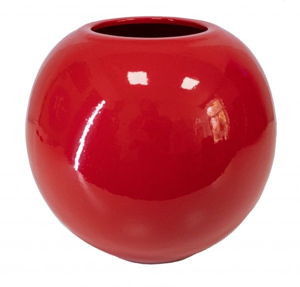 Ваза керамическая красная Шар глянец 16 см