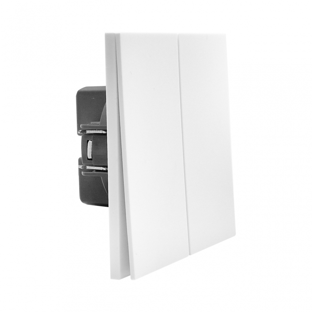 Вимикач двоклавішний HausMark INO без підсвітки білий LS-2G-EU-White