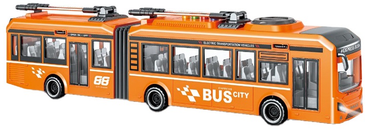 Трамвай CARS S помаранчевий 1:16 (інерція, звук, світло, двері відчиняються) 1:16 CJ-4358564