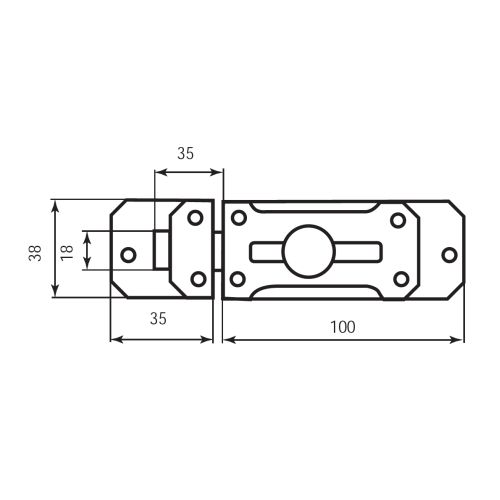 Защелка G6073L Bruno матовая античная латунь 38 мм