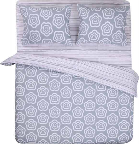 Комплект постільної білизни Білі троянди 2 200х220 см сірий із білим 