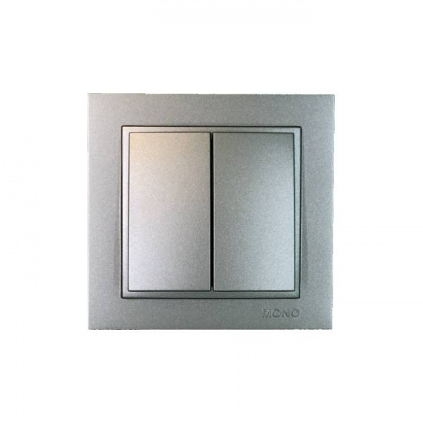 Вимикач двоклавішний Mono Despina без підсвітки антрацит 102-242425-102
