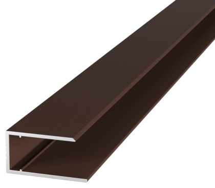 Профиль торцевой алюминиевый АЛЮПРО АПТ 10мм x 2,1м коричневый 